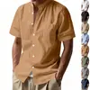 Nuevo Modelo 2025 Transfronterizo Verano Ligera Transpirable para Hombre Cuello Alto Casual Manga Corta, Ligera, Transpirable y Cómoda