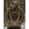 Suéter con Capucha de Punto Europeo y Americano Transfronterizo Otoño e Invierno Estampado Digital 3D Unisex Cuello Redondo Suéter Pulóver