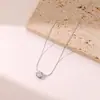 Nuevo collar de diamantes de alta costura para mujer, inteligente, simple, de lujo, elegante, elegante, versátil, cadena para la clavícula pequeña, joyería