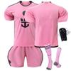 2425 Miami Número de Casa 10 Camiseta de Fútbol de Messi 9 Camiseta de Suárez Conjunto Rosa Camiseta de Fútbol de Moda