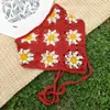 Diadema de Punto Transfronterizo para Primavera y Verano Pañuelo Dulce de Flores Florales Bufanda Triangular Literaria Pastoral Diadema de Dopamina