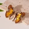 Corrente para Clavícula Maillard Vidro Diamante Borboleta Europeia e Americana Retrô Exagerada Nicho Temperamento Colar de Alta Qualidade Mulheres