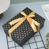 Caja plegable de gran venta transfronteriza, Caja de regalo con lazo de lunares simple, Empaque de regalo de cumpleaños, Caja de regalo de lunares al por mayor