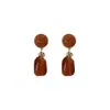 Pendientes Irregulares de Resina Marrón Maillard Retro Francés Moda Simple Lujo Ligero Gama Alta Para Todo