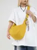 Bolsa de Ombro da Moda, Bolsa Simples Estilo Japonês Formato Bolinho, Bolsa de Ombro Versátil Cor Sólida Feminina, Nova Bolsa Transversal de Grande Capacidade