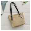 Bolsa da Moda Feminina 2026 Nova Bolsa de Grande Capacidade Verão de Mão Personalidade Casual Simples Tecida em Palha Bolsa Tote Estilosa