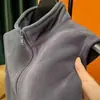 Chaleco de Forro Polar para Hombre 2026 Invierno Versátil Sin Mangas Color Sólido Cuello Alto Forro Polar Granulado Chaqueta con Cremallera Casual