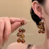 Hojas de Otoño y Flores de Otoño ~ Pendientes Vintage Melad Petal para Mujer, Diseño de Nicho, Clavos de Alta Gama, Pendientes Únicos