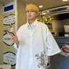 Nova Camisa de Manga Curta Estilo Chinês para Homens, Roupa Masculina de Verão, Camisa de Seda Gelada, Novo Modelo 2026, Jaqueta Estilosa Meia-Manga Estilo Nacional para Homens