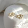 Aretes de Zirconia Aguja de Plata Estilo Coreano con Diseño Elegante, Aretes Populares, Aretes Estilo Cool, Simples, Compactos y con Sentido del Diseño