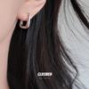 Pendientes de Aro Ovalados Retro con Personalidad de Estilo Coreano, Pendientes de Alto Sentido para Niñas, Diseño Nicho Hip Hop