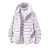 Jaqueta acolchoada leve com capuz inverno nova 90% plumas de pato proteção contra o frio jaqueta quente leve proteção contra o frio ao ar livre colete canelado