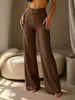 Pantalones de pierna ancha 2026 Transfronterizos Europeos y Americanos Primavera y Otoño Nuevos Cintura alta Hebilla oblicua Caída Adelgazantes Casual Traje Pantalones Pantalones de pierna ancha