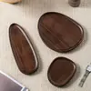 Bandeja Creativa de Madera de Acacia Bandeja de Almacenamiento de Madera para la Entrada del Hogar Plato Asimétrico Decoración Plato para Frutas y Snacks