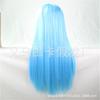Peluca de anime de color Europa y Estados Unidos, peluca de flequillo de cabello liso de 80 cm de largo para mujer, cubierta de cabeza completa, fibra química, punto de seda de alta temperatura