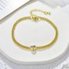 Moda europea y americana cobre cadena lateral tira geométrica amor color pulsera para hombres y mujeres retro nicho viento frío pulsera de cadena