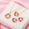 Set de Joyería Transfronterizo Europeo y Americano Collar, Femenino, Gama Alta, Lujo Accesible Pendientes, Anillos, Accesorios Geométricos de Diamante