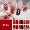 ZA branco cozimento-livre unha adesivo completo à prova d' água nail art patch sentido avançado simples vento unha polonês cola atacado