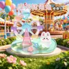 Pegatinas Divertidas Apilables con Relieve 3D Decoración Linda para Niños Ballena Rosa Hamburguesa Gato Adornos Pequeños Hechos a Mano DIY