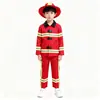 Disfraz Rojo de Bombero para Niños Conjunto de Sombrero, Camisa y Pantalones de Bombero para Niños Halloween Juego de Rol Profesional