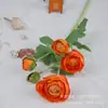Trasplante de Cabello Artificial para Boda Flor Artificial de Loto de 5 Cabezas Decoración de Mesa para Sala de Estar Flor Falsa de Seda Flor Artificial de Camelia Flockada