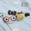 Grampo de Cabelo Fofo de Urso Gatinho Estilo Japonês Desenho Animado Menina Coração Partido Grampo Prendedor Bico de Pato Franja Infantil Grampo Lateral