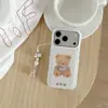 Fundo Branco Urso de Bolinhas Adequado para iPhone 17 Pro Max Pingente 16/15 Pro Suporte 15 Apple 17 Capa de Telefone