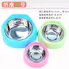 Tazón de Acero Inoxidable para Mascotas Lindo Tazón Redondo para Perros Tazón para Gatos Tazón de Comida para Perros Teddy Color Caramelo Plástico de Dos en Uno Tazón Individual
