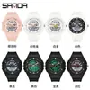 Reloj transfronterizo Sanda moda juvenil casual para hombres y mujeres estudiantes de secundaria impermeable doble pantalla reloj despertador reloj al por mayor