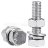 Conjunto de porca e parafuso de aço inoxidável 304 combinação de parafuso sextavado, porca, arruela lisa, arruela de pressão M5/M6/M8/M10