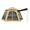 Tienda Hexagonal de Vinilo para Camping al Aire Libre Portátil Plegable Impermeable y a Prueba de Sol Set Completo de Equipo de Camping para Pasar la Noche al Aire Libre