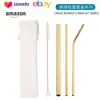 Amazon Transfronteiriço Aço Inoxidável 304 Cor Criativa Cotovelo Metal Canudo para Chá de Leite Café Bebida Conjunto de Canudos