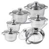 Juego de ollas de acero inoxidable de doble fondo engrosado, suministro transfronterizo, combinación de ollas de cocina de 15 piezas, olla de cocina de 35 piezas
