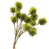 Fruta de castaña simulada fruta verde carnosa diseño floral con material de hoja de fruta sensación de primavera y verano flores para escaparate nórdico