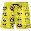 Shorts Bob Esponja estampa digital 3D shorts de verão calça de praia unissex casual e-commerce transfronteiriço 202626