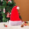 Chapéu de Natal Vermelho de Pelúcia Longo Criativo Atacado Suprimentos de Decoração de Natal Enfeites de Chapéu de Papai Noel para Adultos