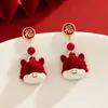 Nuevos Pendientes de Estilo Chino, Súper Bonitos, Pendientes Rojos Únicos y Hermosos, Año 2026 del Caballo, Pendientes del Año del Zodiaco para Potrancas