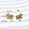 Colgante de Pony de Acero de Titanio con Moneda de Cobre, Etiqueta Pequeña DIY de Año Nuevo, Año del Caballo, Hazte Rico Inmediatamente, Accesorio con Galvanoplastia al Vacío de Oro de 18 Quilates