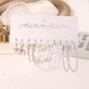Set de Aretes Transfronterizos Europeos y Americanos para Mujer, Aretes de Mariposa, Serpiente y Perla de Plata de Estilo Nicho Ins de Alta Gama