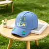 Nova Touca de Baseball com Proteção Solar Transfronteiriça para Meninos e Meninas, Primavera e Verão, Boné com Aba Estampado de Dinossauro, Chapéu de Bebê