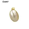 JP338 Colgante Natural Súper Brillante de Mabei para Mujer Colgante de Concha con Borde Dorado de Moda Collar Noble Colgante de Perla