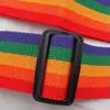Fabricante Venta al por Mayor Cinta de Equipaje Arcoíris Cinta de Equipaje de Seis Colores Patrón de Cuentas Correa de Mano Pp Polipropileno Cinta Tejida Arcoíris
