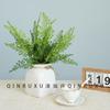 Planta verde de simulación al por mayor 9 piezas de hojas falsas de helecho pegamento suave modelo de planta verde habitación sala de estar decoración de escritorio