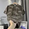 Camiseta de Manga Corta para Hombre de Moda Transfronteriza Holgada de Verano Tie-Dye Casual Moda Masculina Verano Letra Tie-Dye Top