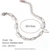 Moda Europea y Americana Simple Personalizado Pulsera de Acero de Titanio Joyería Cadena de Eslabones Tipo Clip de Papel de Acero Inoxidable Chapado en Oro de 18 Quilates Cadena para la Cintura para Mujer