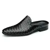 [Preventa No en Stock] Zapatos de Verano Cerrados para Hombre de Cuero Genuino, Sandalias Holgazanas Tejidas Transpirables de Piel de Vaca para Hombre