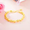 Atacado Moda Cobre Banhado a Ouro 24K Pulseira Lanterna Oca, Venda Quente Transfronteiriça Ouro Jateado Exquisite Conta de Buda Joia Feminina