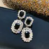 Aretes de Aguja Plateada con Borlas de Gota de Agua Incrustadas de Diamantes, Estilo Palacio, Nicho, Aretes Versátiles, Lujo Ligero, Venta al por Mayor de Aretes de Gama Alta