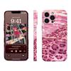 Estuche para iPhone 15 con Estampado de Leopardo Rosa y Efecto de Onda de Agua de Venta Caliente Transfronterizo Película para iPhone 17 Estuche Duro de Cobertura Total 18 Pro Max