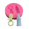 Mamilo do bebê mamadeira chocolate flip açúcar molde de silicone bebê feliz aniversário gesso bolo molde